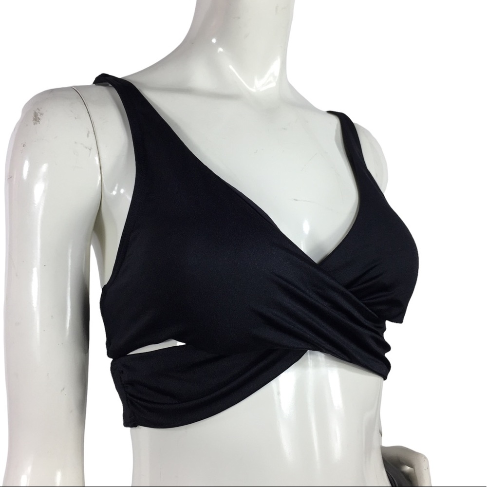 Tahari Wrap Bikini Top Size L Black